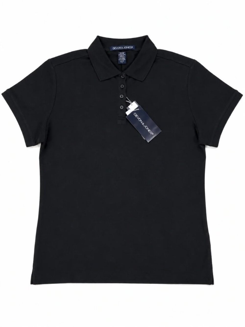 Devon & Jones Women's Black Polo Shirt